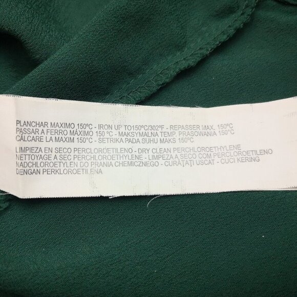 Zara Woman Ladies Size XL V-neck Long Sleeves Dark Green Blouse - Picture 5 of 13